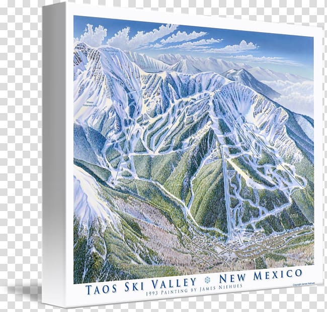 Taos Ski Valley Trail map Gallery wrap Canvas , ski resort transparent background PNG clipart
