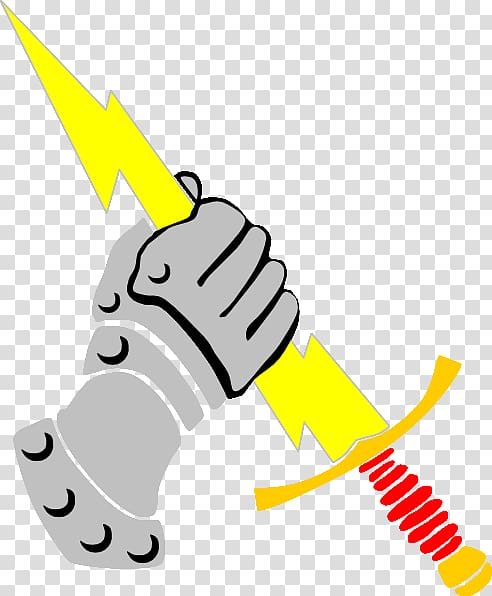 graphics Lightning Open, hand holding sword transparent background PNG clipart