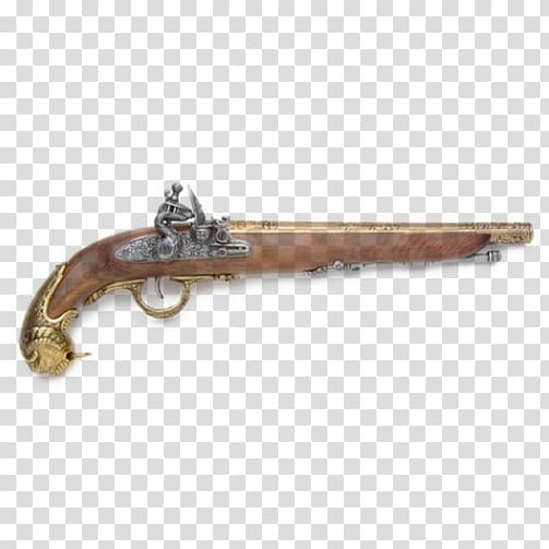 18th century Flintlock Firearm Pistol Blunderbuss, 18th century transparent background PNG clipart