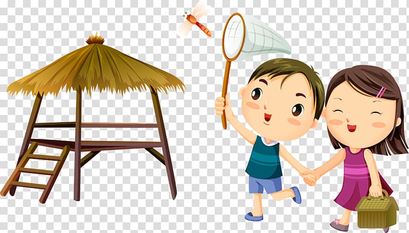 Cartoon High-definition video , huts on the edge of the figure transparent background PNG clipart