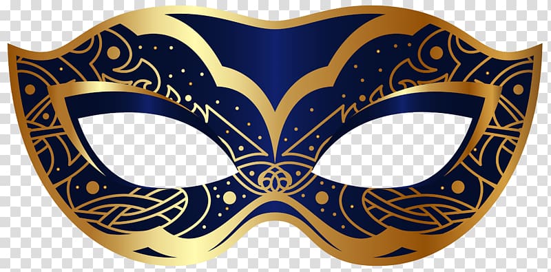 blue and gold masquerade mask , Carnival Mask transparent background PNG clipart