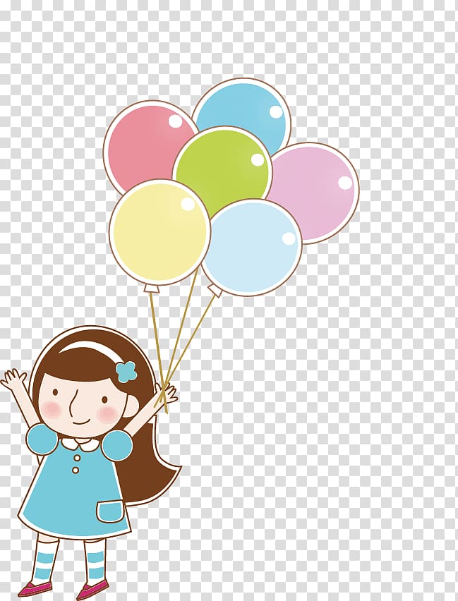 Child, Girls get balloons transparent background PNG clipart