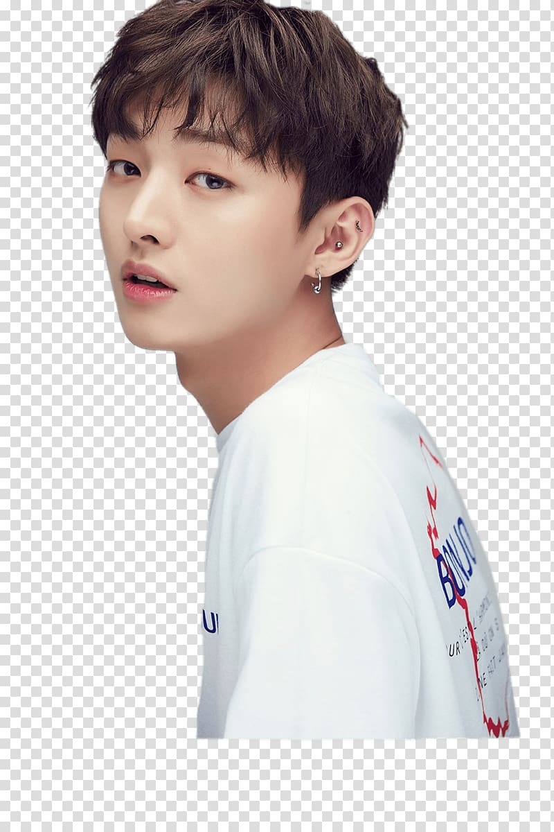 man in white crew-neck shirt, Wanna One Yoon Jisung transparent background PNG clipart