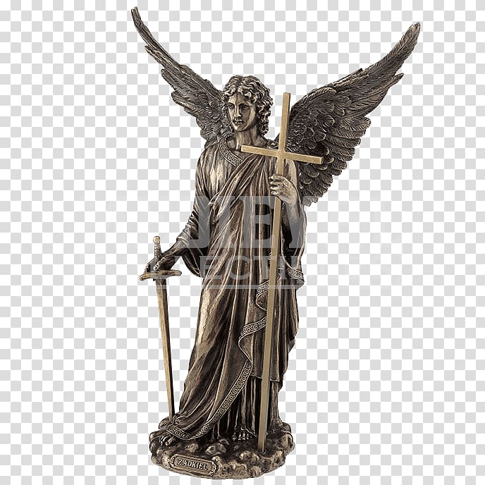 Michael Zadkiel Gabriel Archangel Statue, angel transparent background PNG clipart