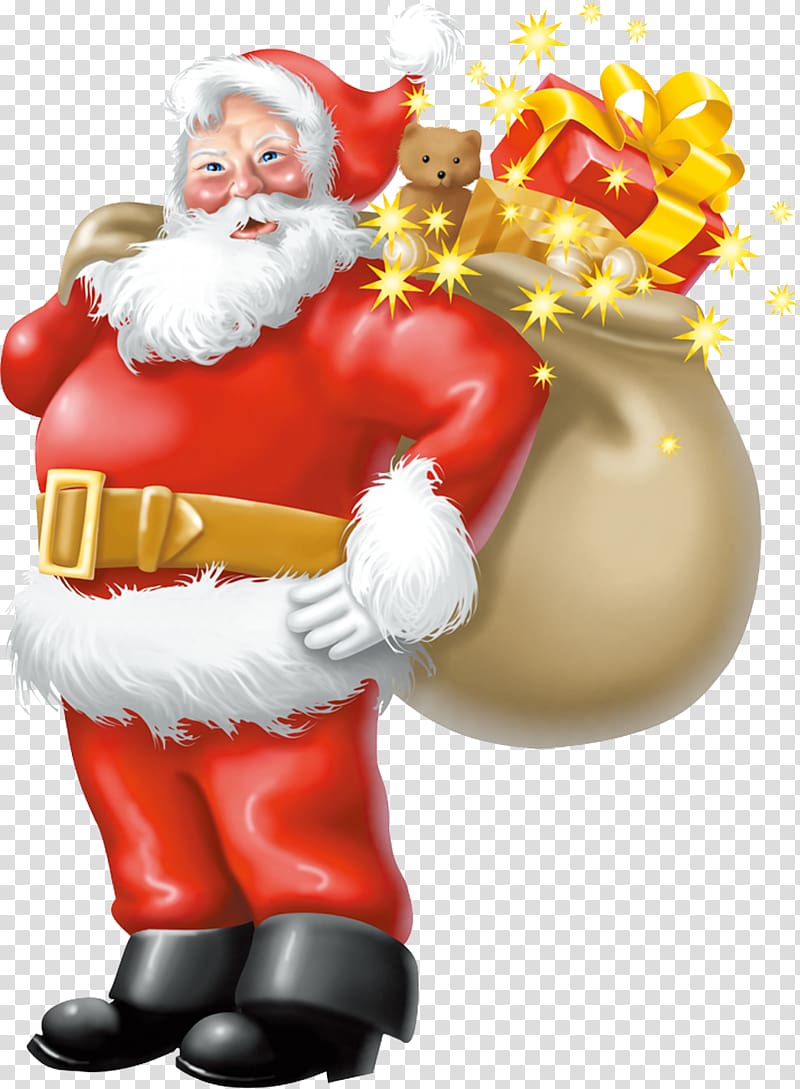Santa Claus Pxe8re Noxebl Christmas music Christmas card, Santa Claus giving gifts transparent background PNG clipart
