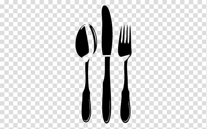 spoon, fork, and knife illustration, Fork Spoon Black and white, Fork And Knife transparent background PNG clipart