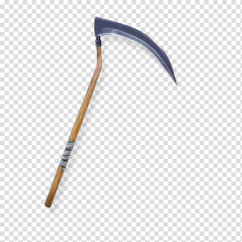 gray and brown scythe, Pickaxe Fortnite Battle Royale Reaper, Axe transparent background PNG clipart