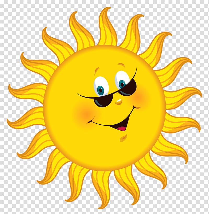 Cartoon , Cartoon Sun , smiling sun illustration transparent background PNG clipart