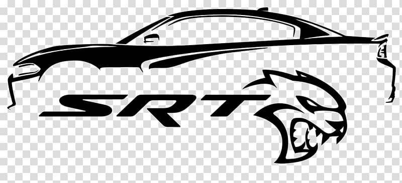 black SRT logo, Dodge Challenger SRT Hellcat Dodge Charger SRT Hellcat Car Dodge Viper, wall decal transparent background PNG clipart
