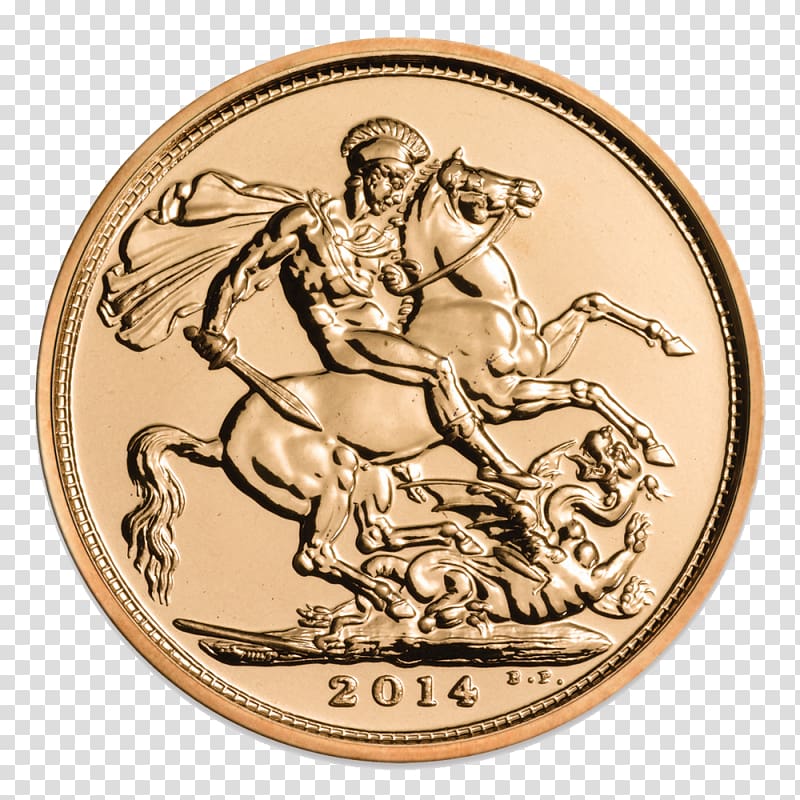 Royal Mint Sovereign Bullion coin, lakshmi gold coin transparent background PNG clipart
