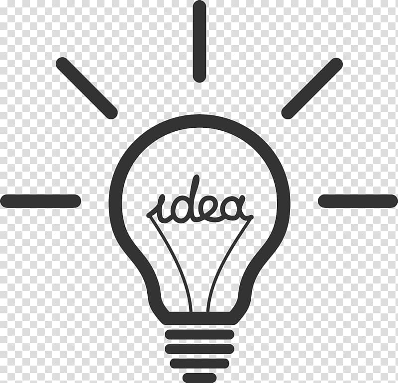 Idea text with bulb illustration, Incandescent light bulb Idea , light bulb transparent background PNG clipart