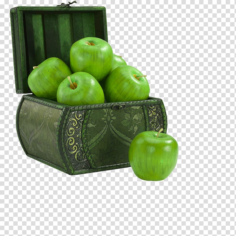 Juice Apple Fruit Asian pear Granny Smith, Box with green apple transparent background PNG clipart