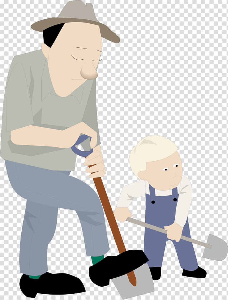 Father , The old man walks with the child transparent background PNG clipart
