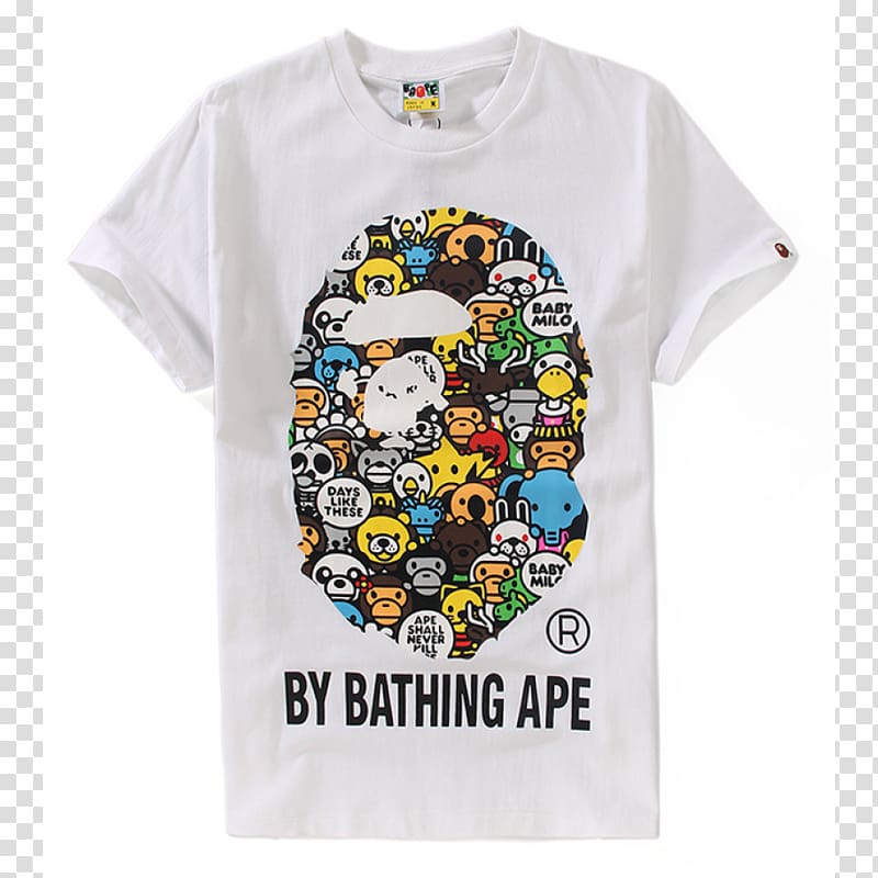 T-shirt A Bathing Ape Sleeve Clothing, milo transparent background PNG clipart