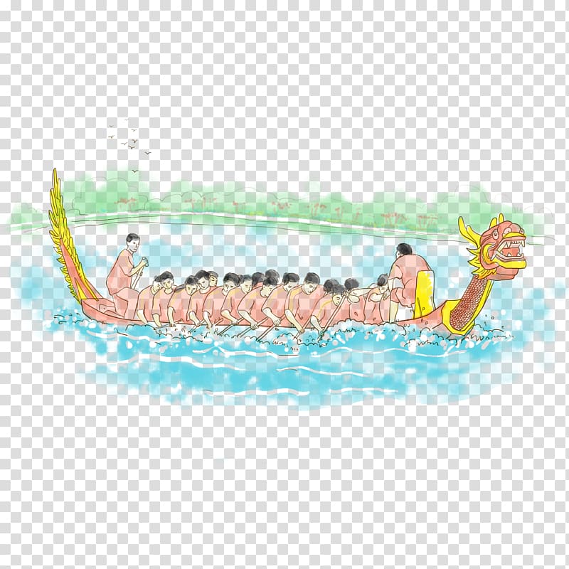 Bateau-dragon Illustration, Dragon Boat Festival Dragon Boat Hand Drawing transparent background PNG clipart
