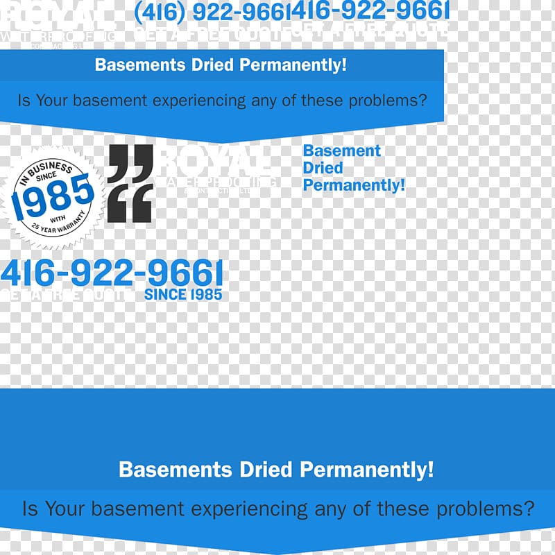 Royal Waterproofing & Contracting Ltd Basement waterproofing Moisture, Waterproofing transparent background PNG clipart