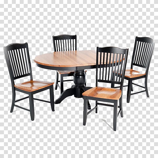 oblong brown wooden table with four chairs art, Table Dining room Matbord Chair Furniture, Dining Table Top Views transparent background PNG clipart