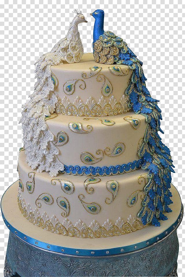 Wedding cake Cupcake Birthday cake Fruitcake Cake decorating, Peacock Cake transparent background PNG clipart