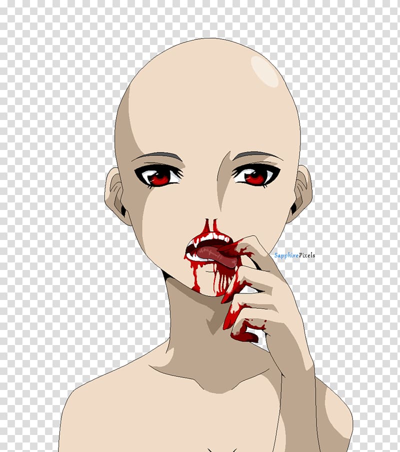 Anime Drawing Female Vampire, Vampire Bite transparent background PNG clipart
