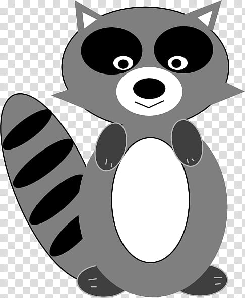 raccoon clip art black and white