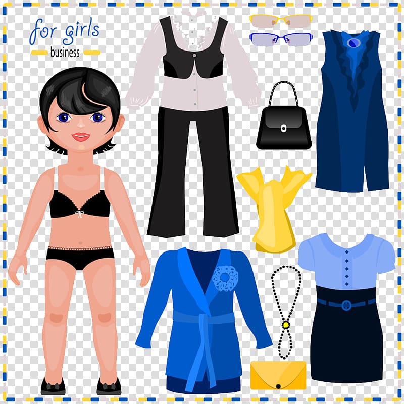 Paper Clothing Doll Fashion, Professional women dress transparent background PNG clipart