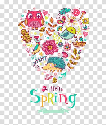 hello spring transparent background PNG clipart