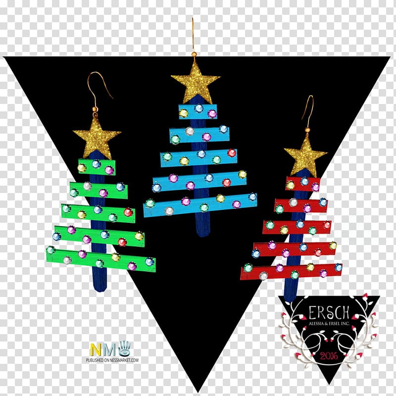 Christmas tree Christmas Day Gift Christmas ornament Earring, preschool bible crafts christmas transparent background PNG clipart