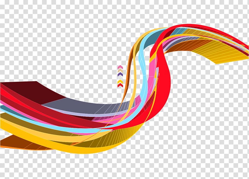 red, yellow, and blue spiral , Line 3D computer graphics Art, 3d illustration spell color creative lines transparent background PNG clipart