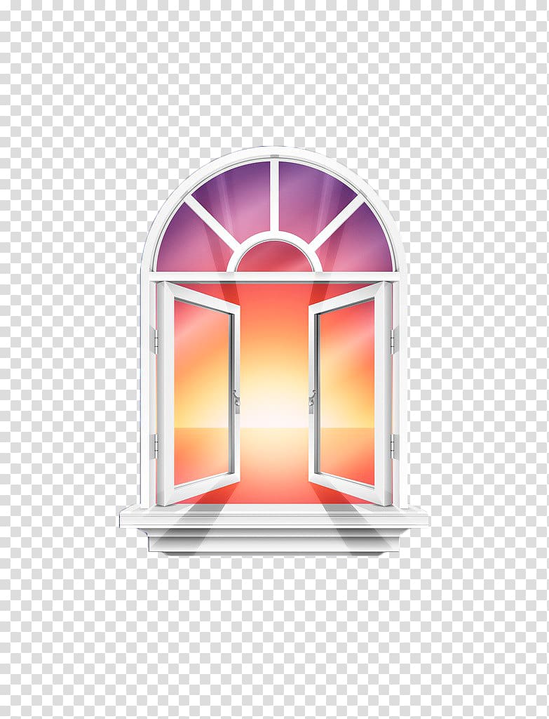 the sun rises outside the window transparent background PNG clipart