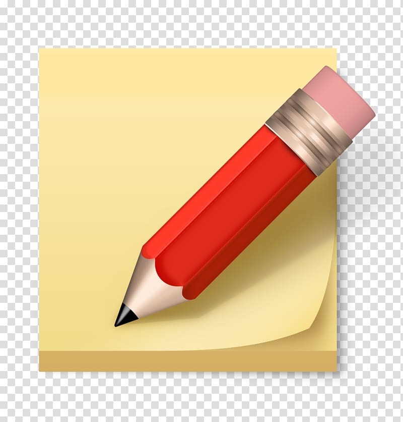 Post-it note Paper Pencil Icon, Red pencil and book transparent background PNG clipart