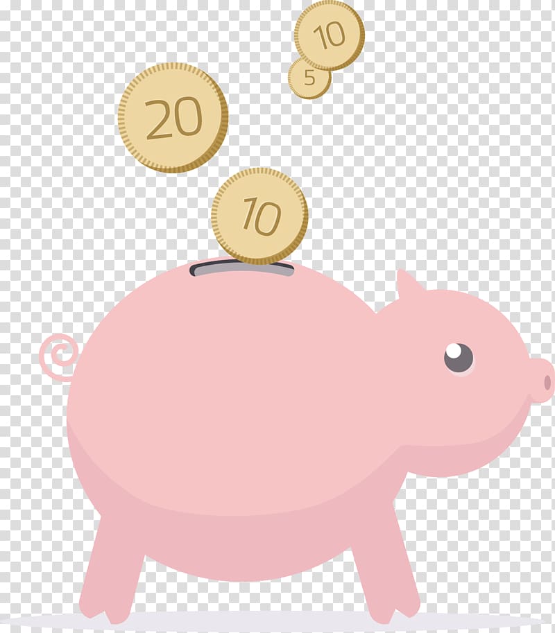 Domestic pig Piggy bank Money Coin, storage tank transparent background PNG clipart