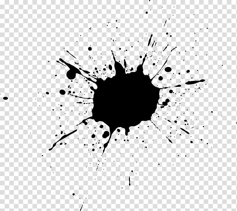 Painting Splatter film Black and white T-shirt, painting transparent background PNG clipart