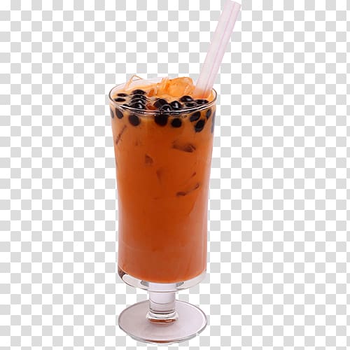 Thai tea Bubble tea Orange drink Milkshake, drink tea transparent background PNG clipart