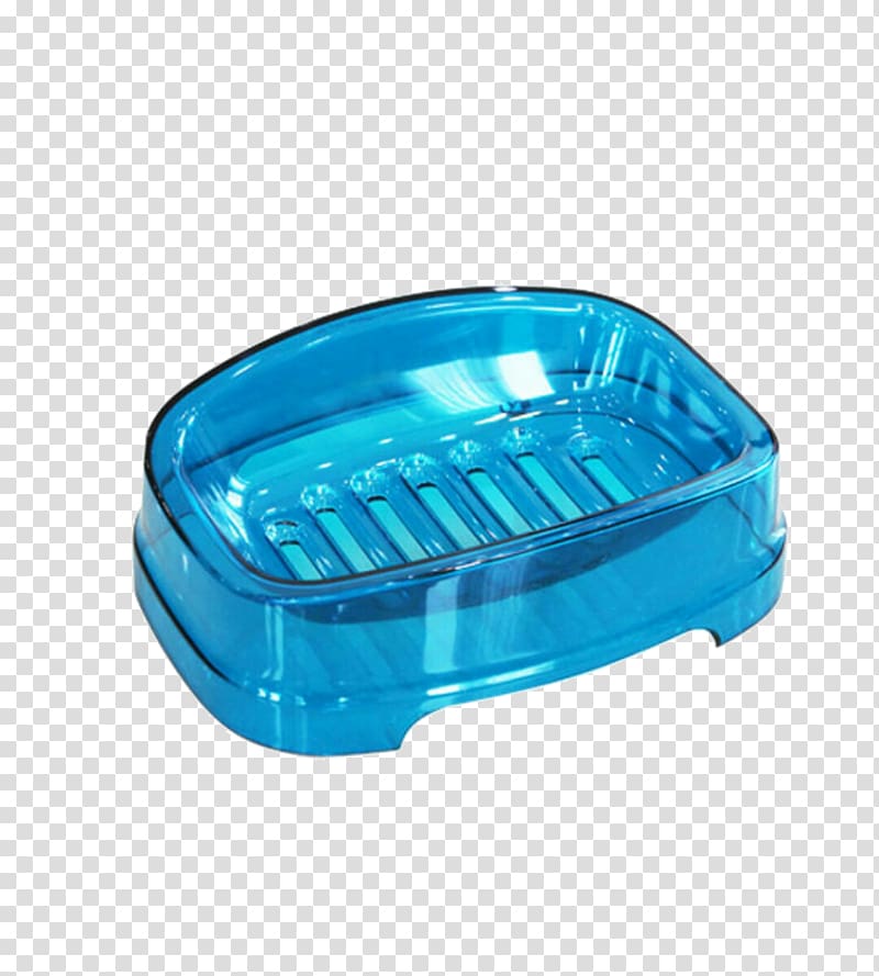 Soap dish Blue Bathroom, blue soap dish with holes transparent background PNG clipart