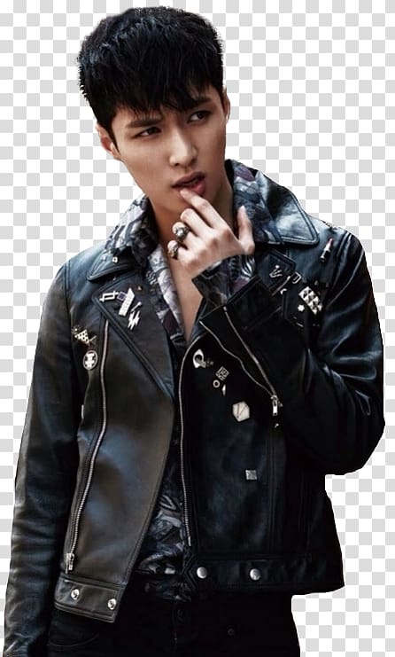 Leather jacket Yixing Zhang EXO Don\'t Mess Up My Tempo, exo m transparent background PNG clipart