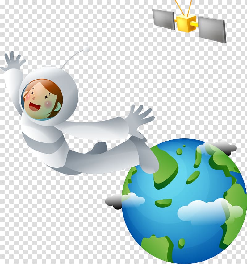 Cartoon Astronaut Outer space Illustration, Hand-painted astronaut transparent background PNG clipart