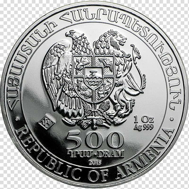 Perth Mint Armenia Noah\'s Ark silver coins Australian Silver Kookaburra, silver coin transparent background PNG clipart