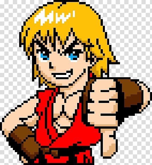 Pixel art Cross-stitch Art museum, Ken masters transparent background PNG clipart