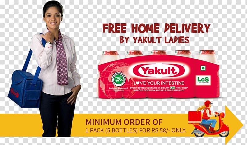 Yakult lady Delivery Retail Supermarket, home delivery transparent background PNG clipart