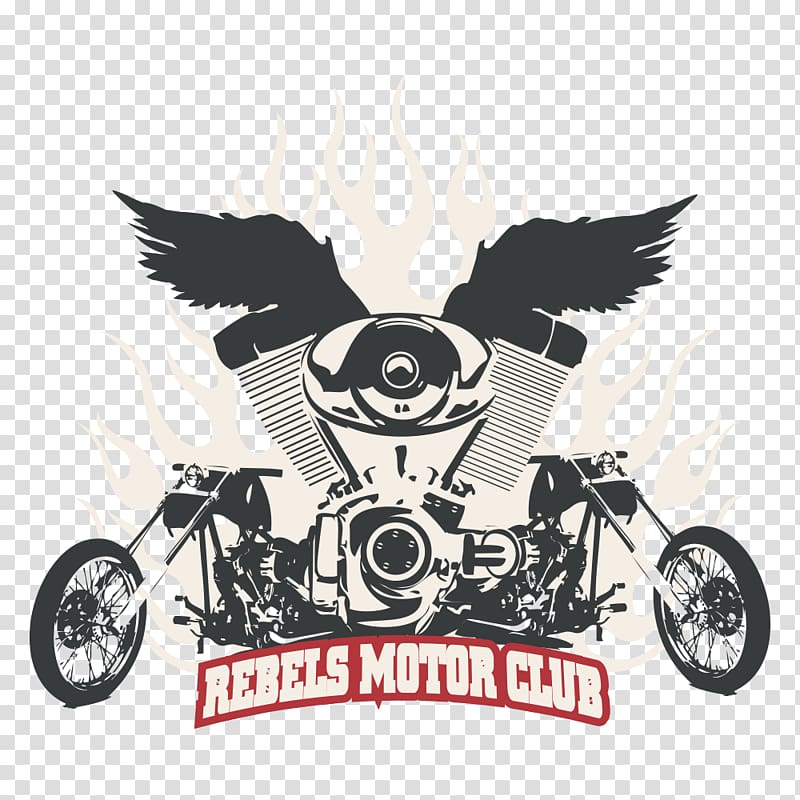 Rebel Motor Club illustration, T-shirt Motorcycle Printing, motorcycle printing transparent background PNG clipart