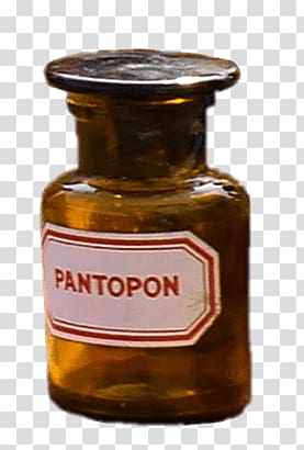 brown Pantopon glass bottle, Pharmacy Flask Pantopon transparent background PNG clipart