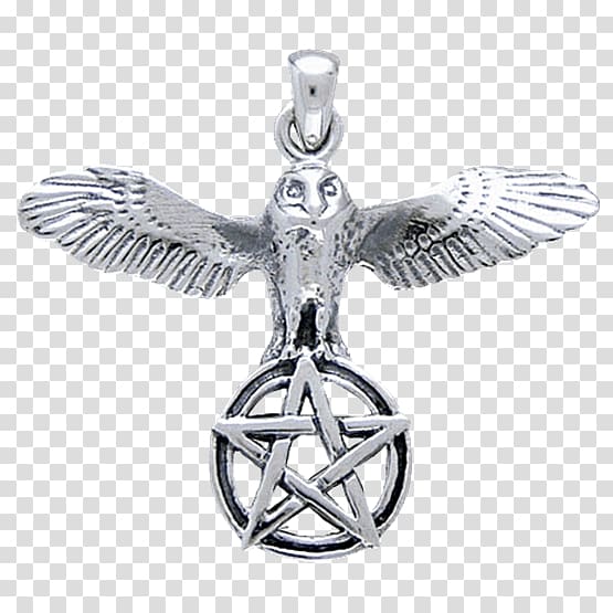 Locket Symbol Pentacle Pentagram Charms & Pendants, flying owl transparent background PNG clipart