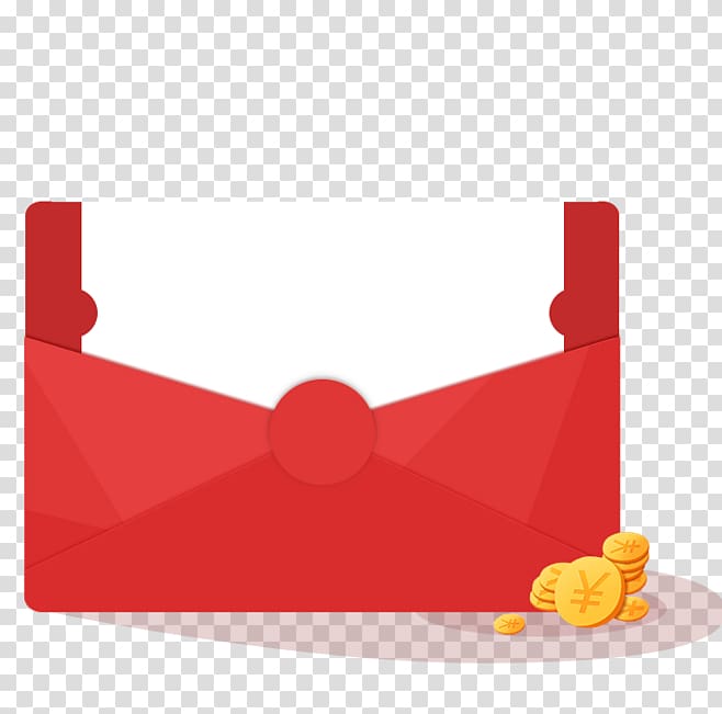 Wedding invitation Red envelope, Money bag transparent background PNG clipart