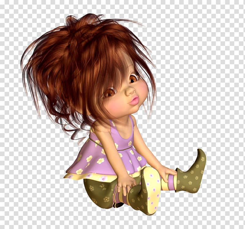 Farmerama Hair coloring Doll , 3d transparent background PNG clipart