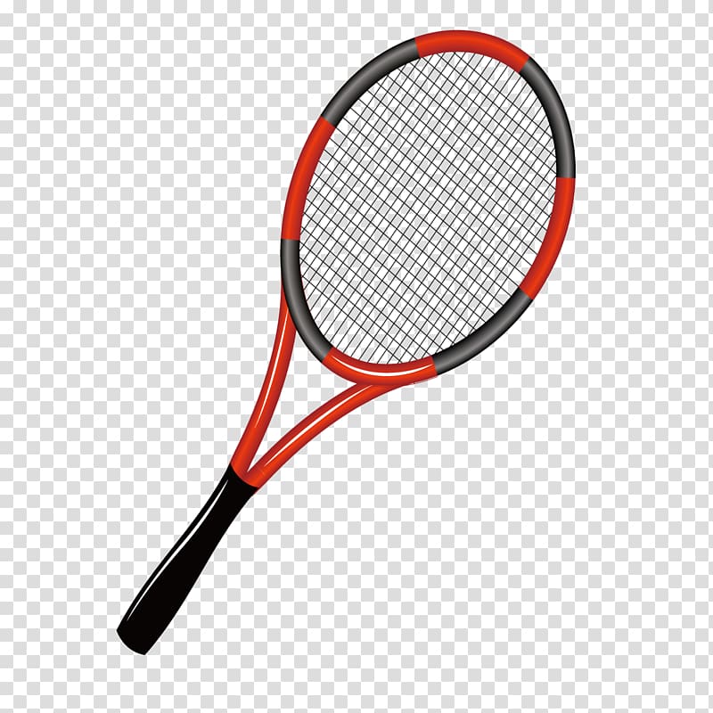 red and black tennis racket , Racket Tennis Icon, Beautifully tennis racket transparent background PNG clipart