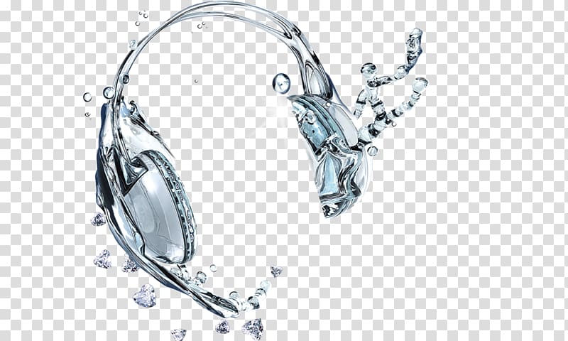Water Drop Liquid, Liquid drops Headphones transparent background PNG clipart