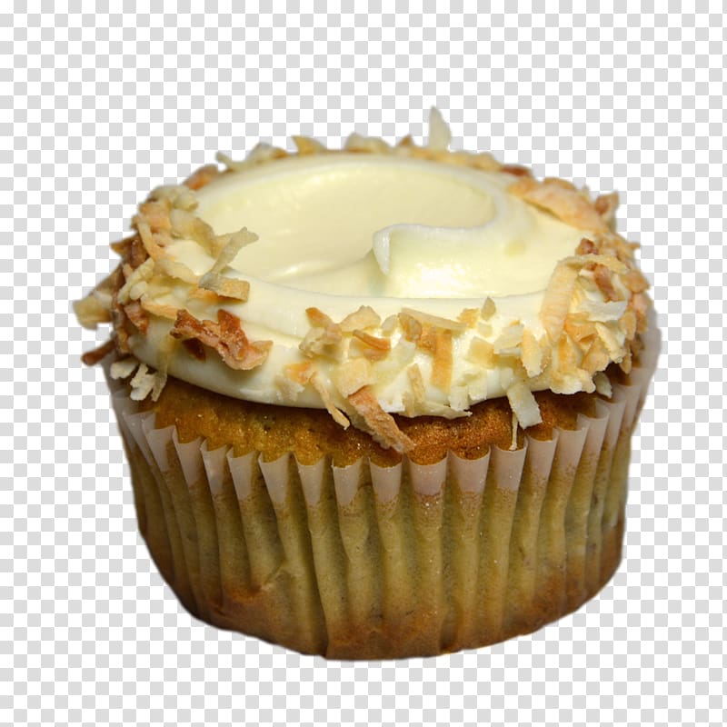 Cupcake Muffin Buttercream Flavor, coconut banana transparent background PNG clipart