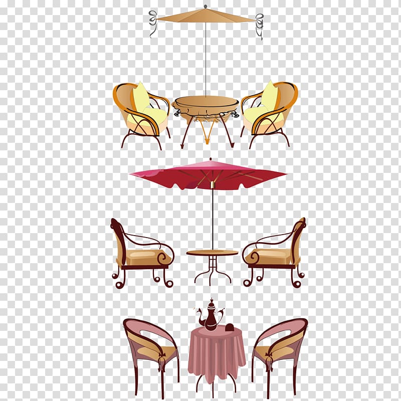 Coffee Cafe Table, Cafe chairs transparent background PNG clipart