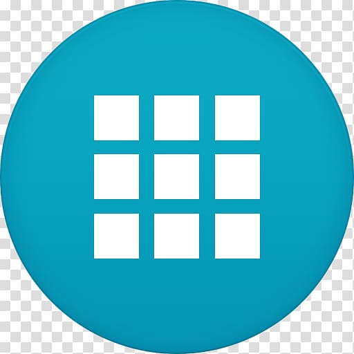 nine white squares logo, blue area text symbol, App draw transparent background PNG clipart