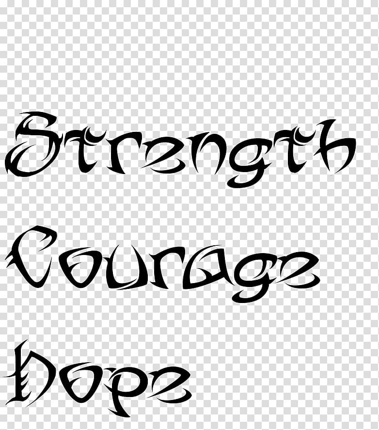 ambigram strength courage